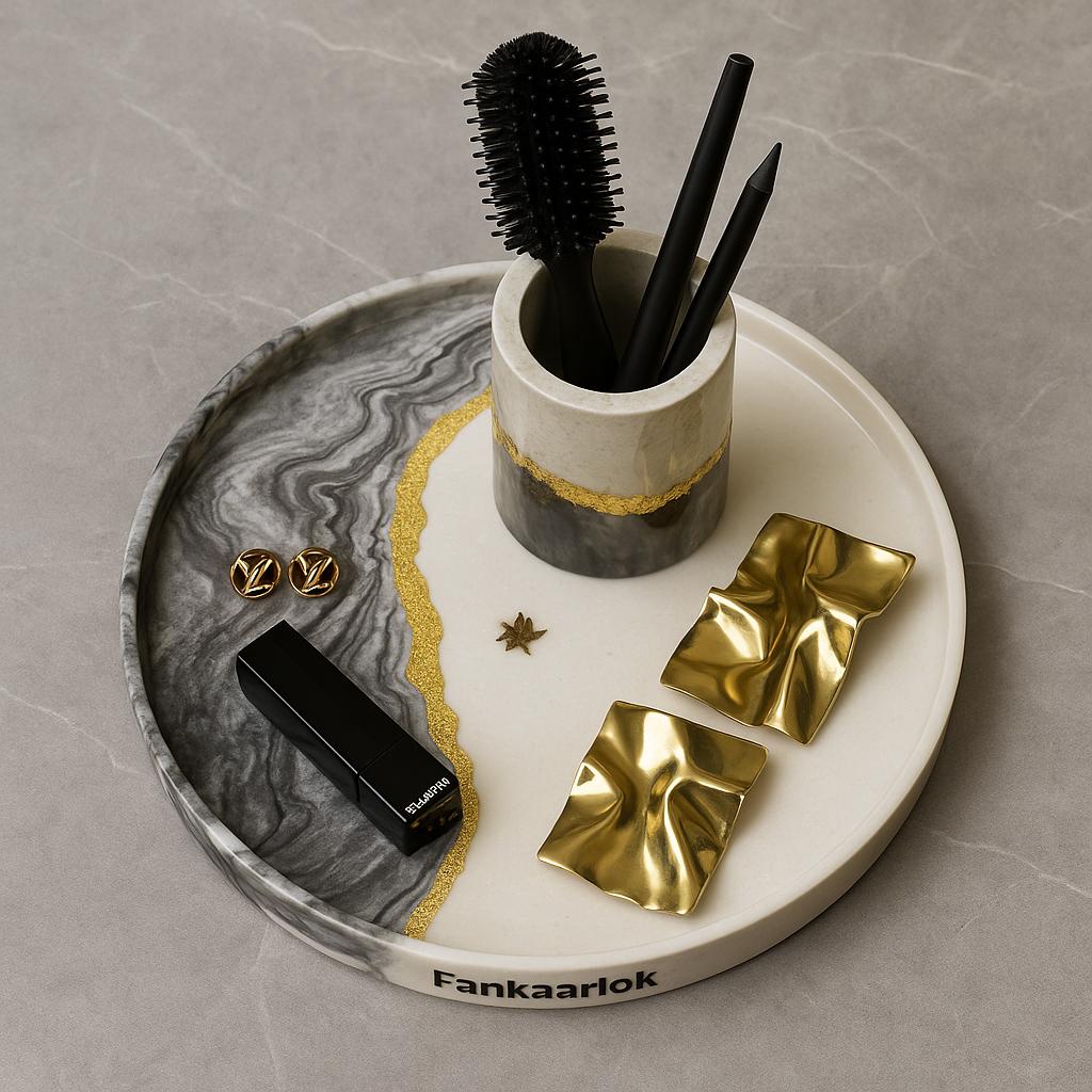 Luxury Makeup Organizer Tray with Stand | Fankaarlok
