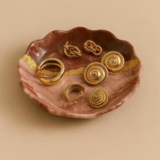 Regal Maroon Luxury Jewelry Organizer Tray with Golden Accents | Fankaarlok