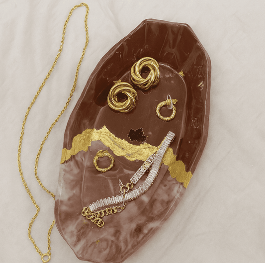 Buy Velvet Jewellery Tray Online- Deep Maroon Velvet Jewellery Tray with Gold Foil