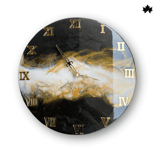 Midnight Marbling - Industrial Style Clock | Fankaarlok - Fankaarlok