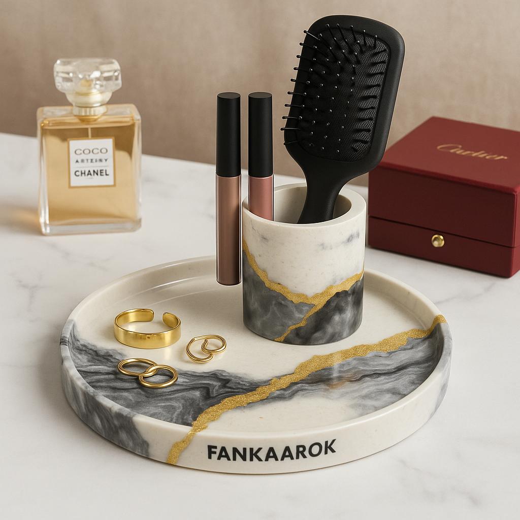 Luxury Makeup Organizer Tray with Stand | Fankaarlok