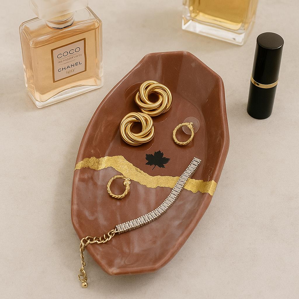 Buy Velvet Jewellery Tray Online- Deep Maroon Velvet Jewellery Tray with Gold Foil
