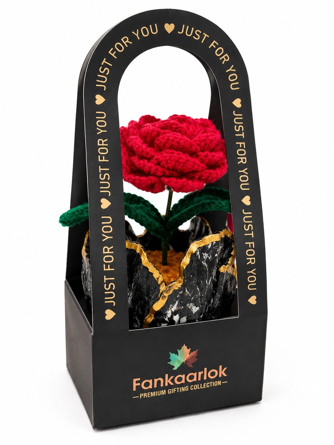 Crochet rose flower pot for gifting