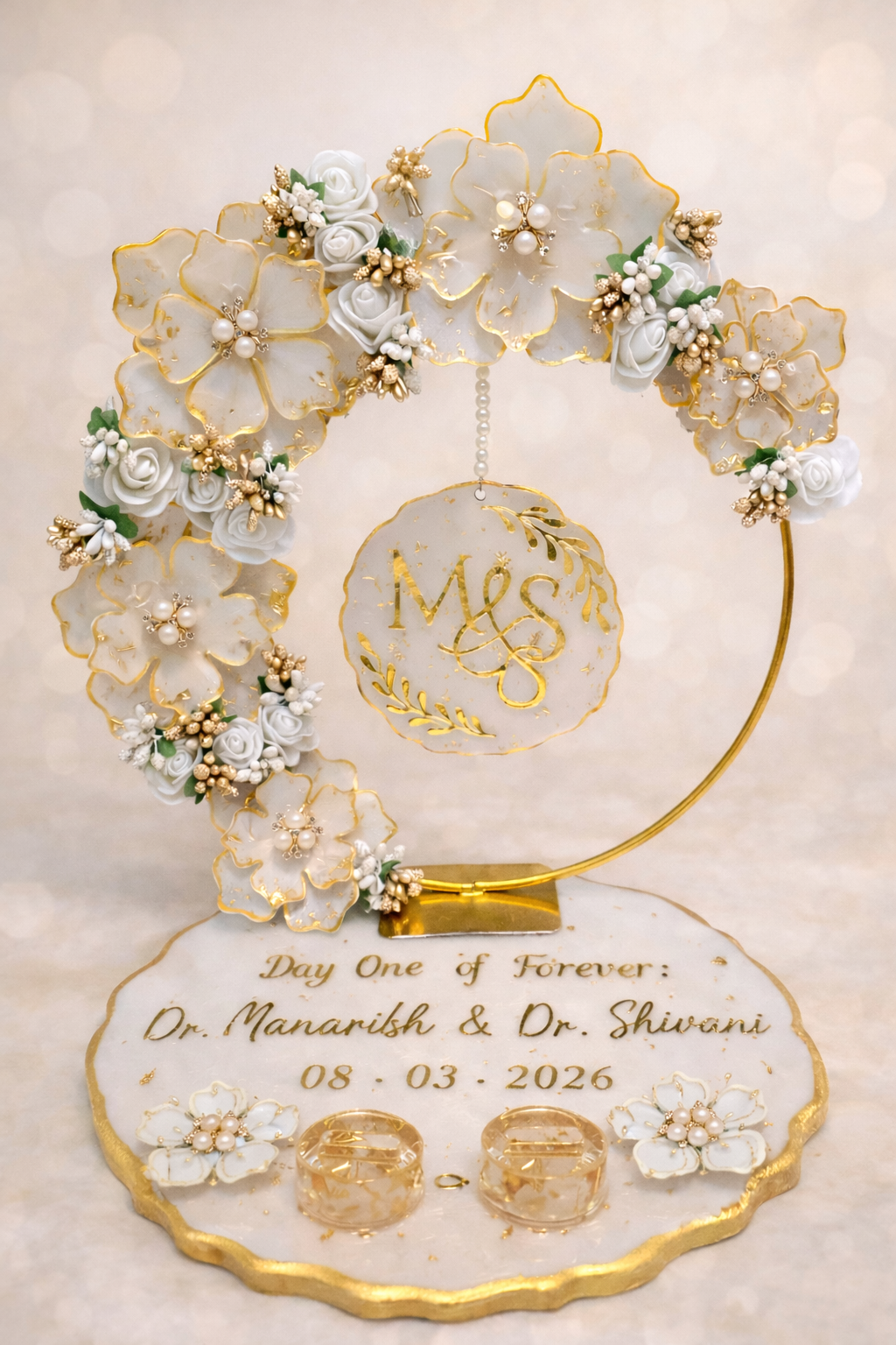 Timeless Bloom Resin Ring Platter | Roka Ceremony Tray – Fankaarlok
