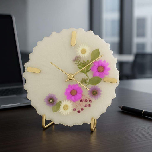 Floral Harmony Desk Clock – Premium Corporate Gifts India | Fankaarlok