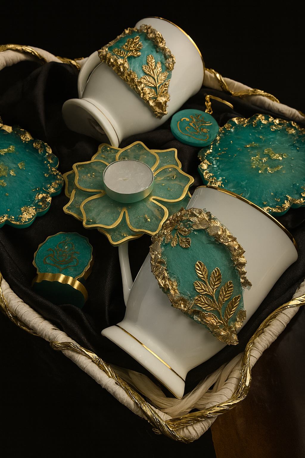 Luxury Crockery Gift Hamper | Custom Designer Mugs with Coasters & Accessories