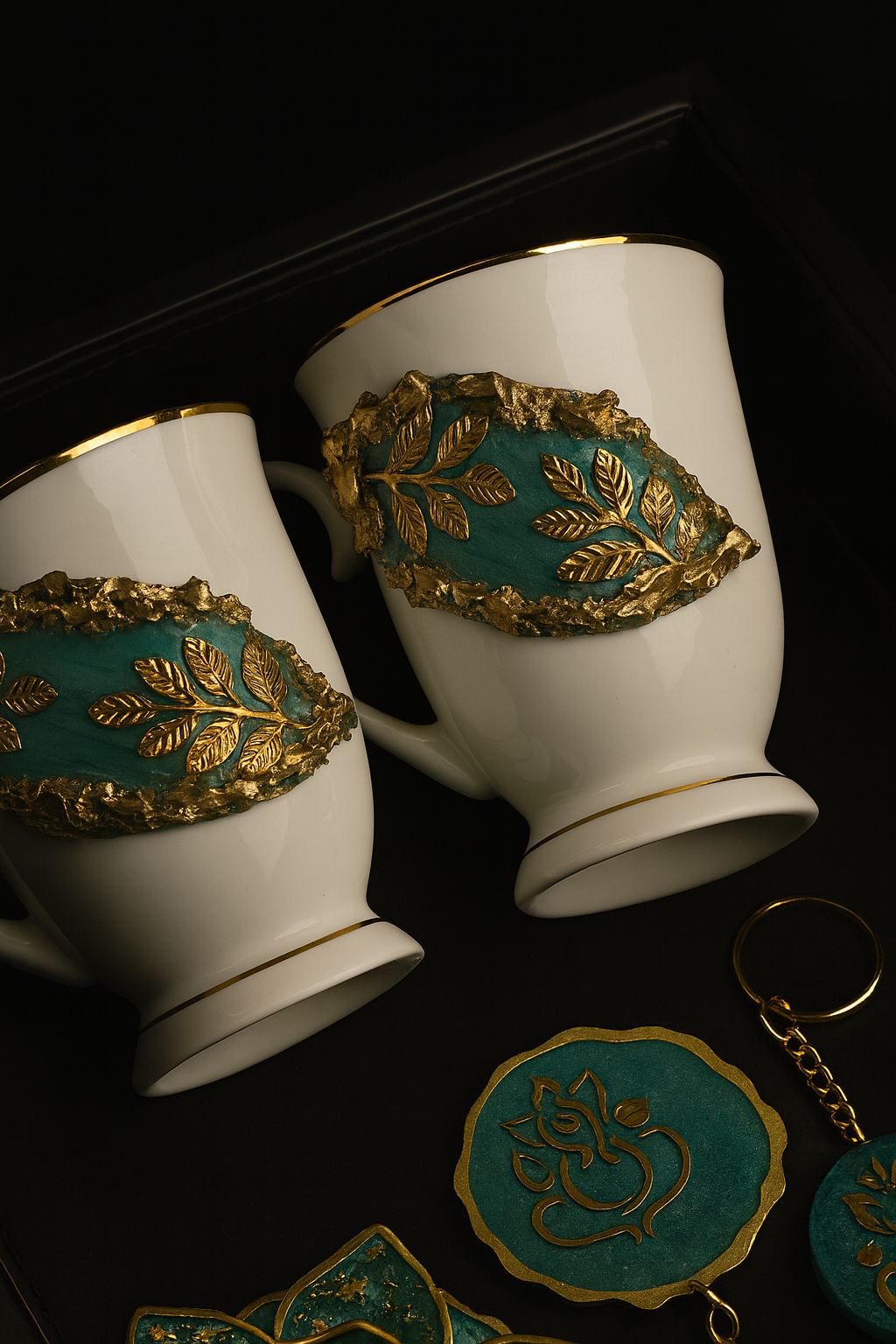Luxury Crockery Gift Hamper | Custom Designer Mugs with Coasters & Accessories