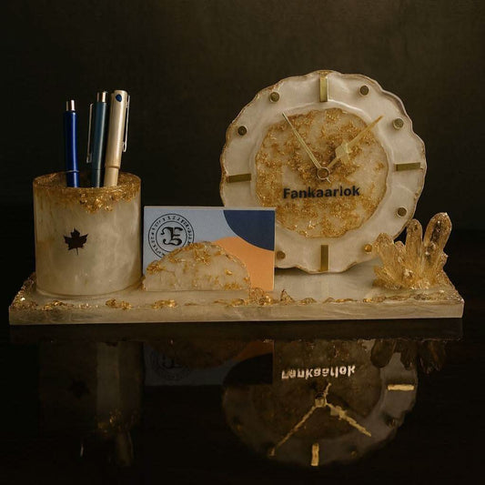 Elegant Desk Organiser with Clock – Premium Office & Home Organizer