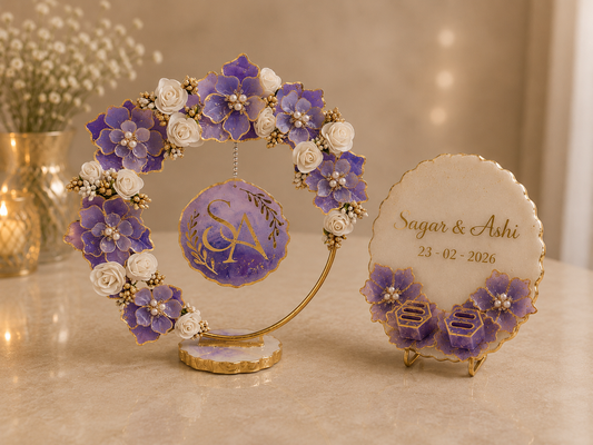Floral Grace Resin Ring Platter | Wedding Ring Ceremony Tray – Fankaarlok