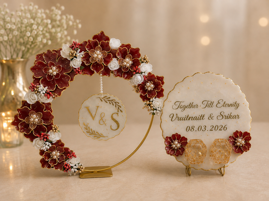 Grand Floral Resin Ring Platter | Wedding Ring Ceremony Tray – Fankaarlok
