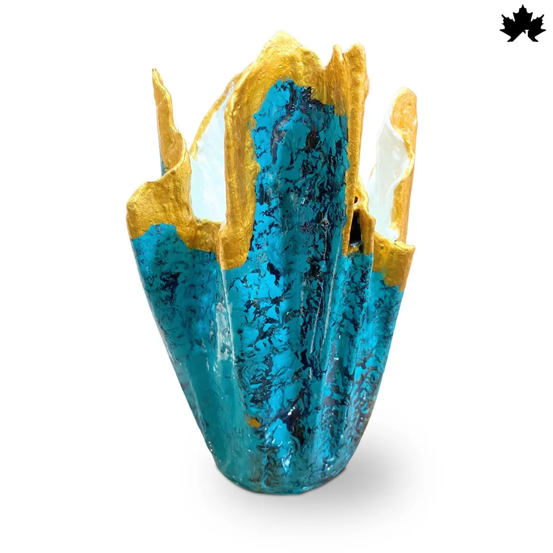 Aqua Gold Majesty – Elegant Planter for Home Decoration | Fankaarlok
