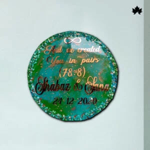 Round Designer Nameplate | Personalized Couple Nameplate with Quote