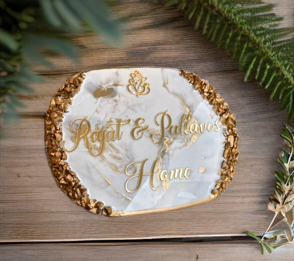 Indian Couple Nameplate Online | Elegant Personalized Door Nameplate