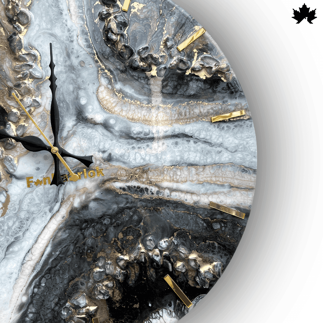 Silver Lining Geode - Unique Wall Clock Design | Fankaarlok - Fankaarlok