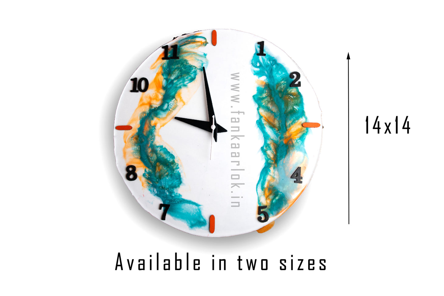 Resin Art Statement Clock – Large Round Wall Clock by Fankaarlok