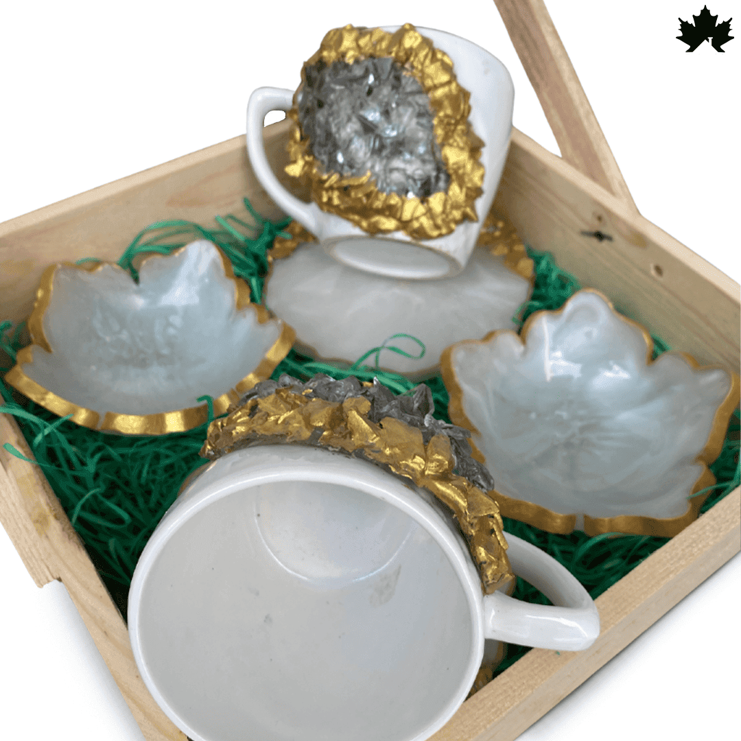 Stylish Tea Cup Set for Gifting | Handcrafted Luxury Cups with Coasters & Bowls