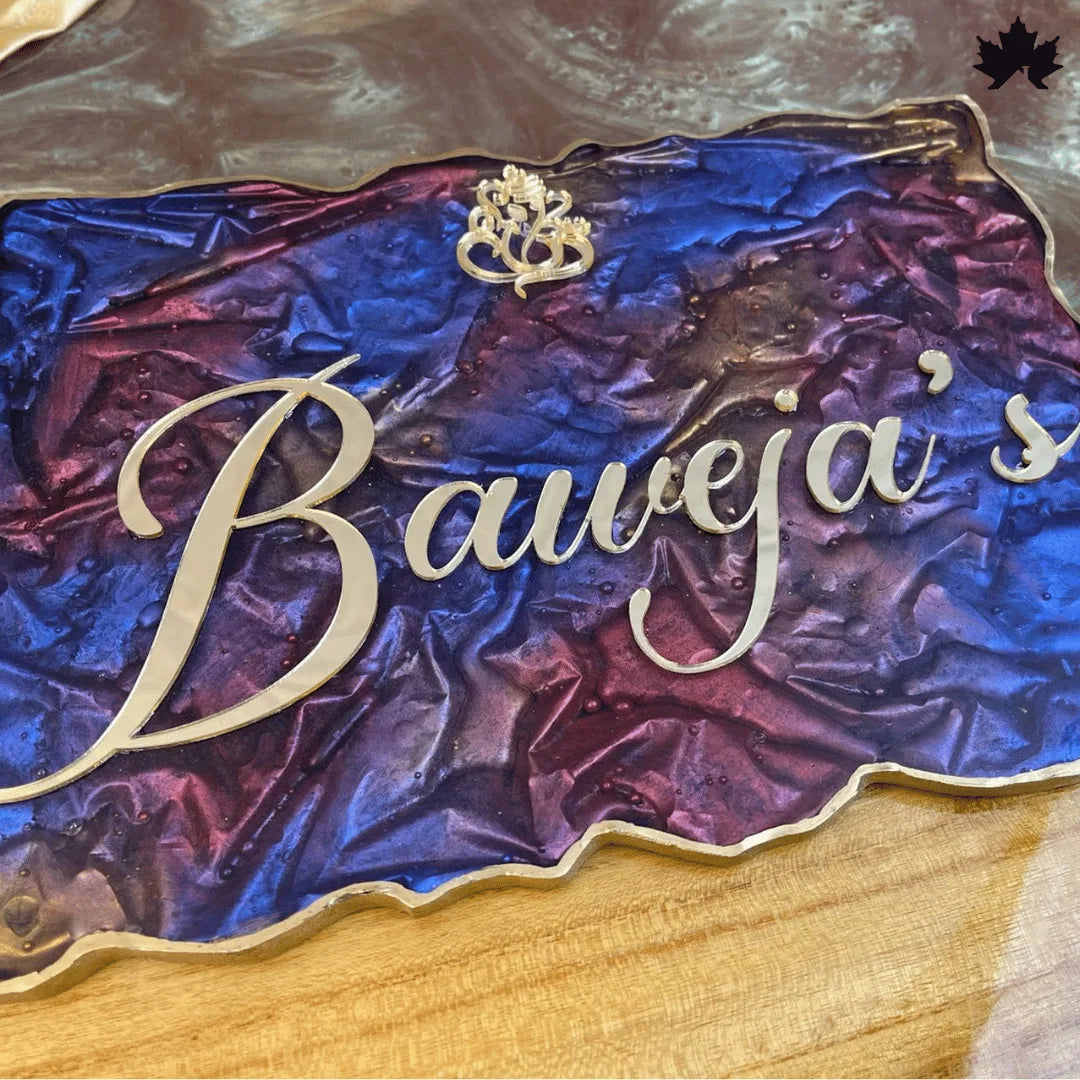Unique Resin Art Nameplate for Home | Luxury Custom Nameplate | Fankaarlok