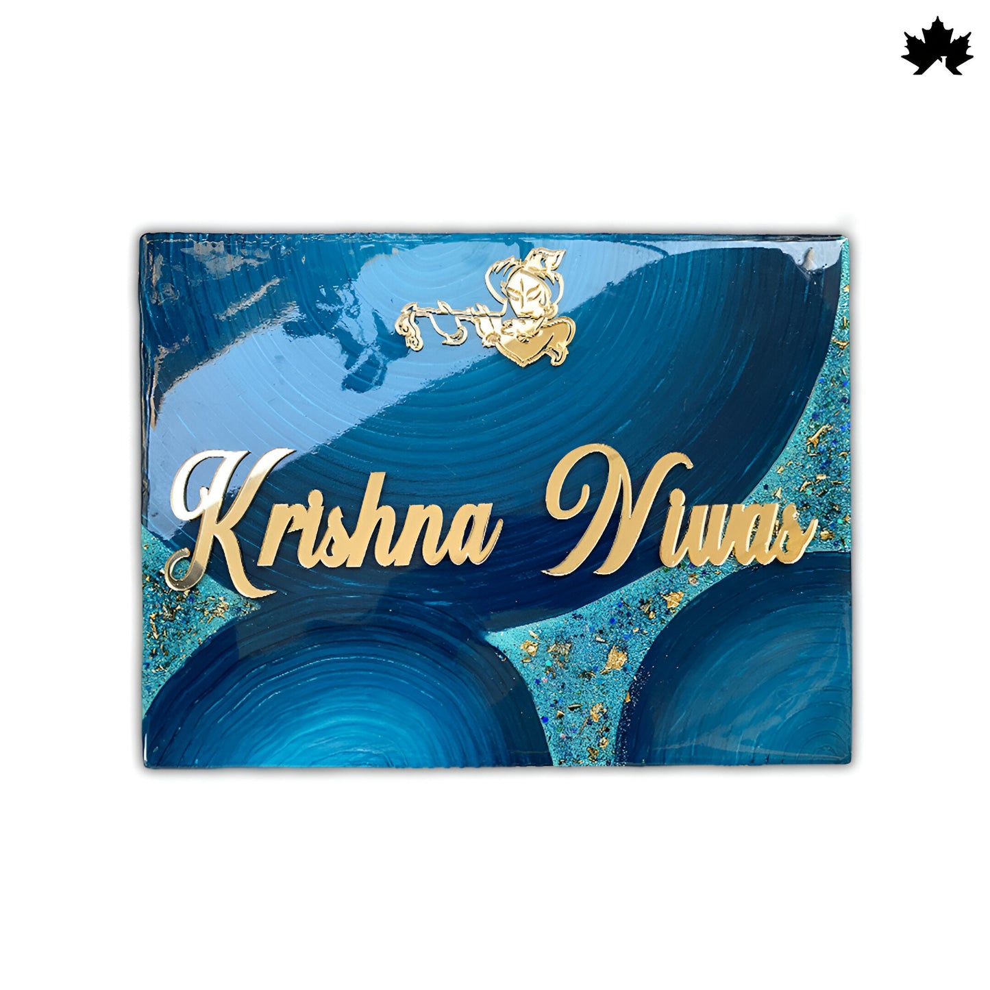 Modern Radha Krishna Door Nameplate | Elegant Custom Home Nameplate