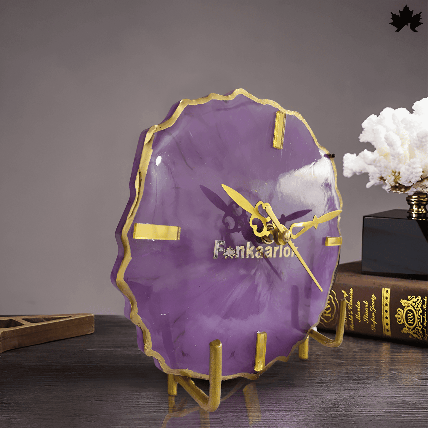Purple Royale Desk Clock – Personalized Corporate Gifts for Employees | Fankaarlok
