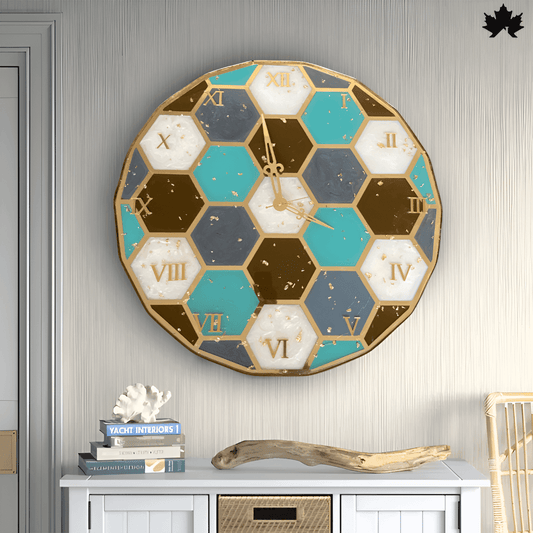 HexaChic Geometric - Geometric Wall Clock | Fankaarlok - Fankaarlok