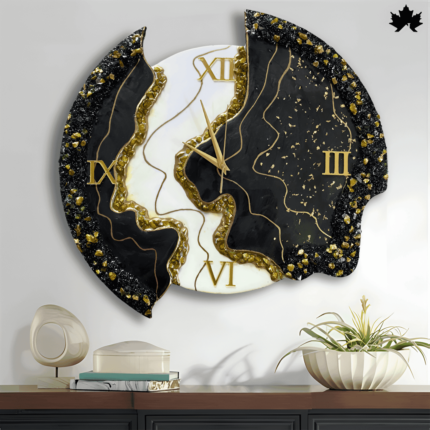 Golden Rift Geode - Antique Wall Clock | Fankaarlok - Fankaarlok
