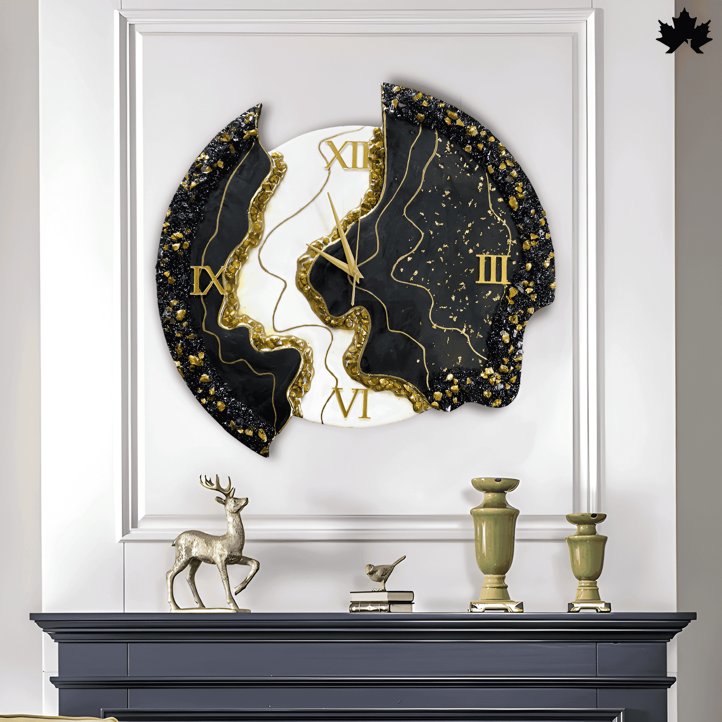Golden Rift Geode - Antique Wall Clock | Fankaarlok - Fankaarlok