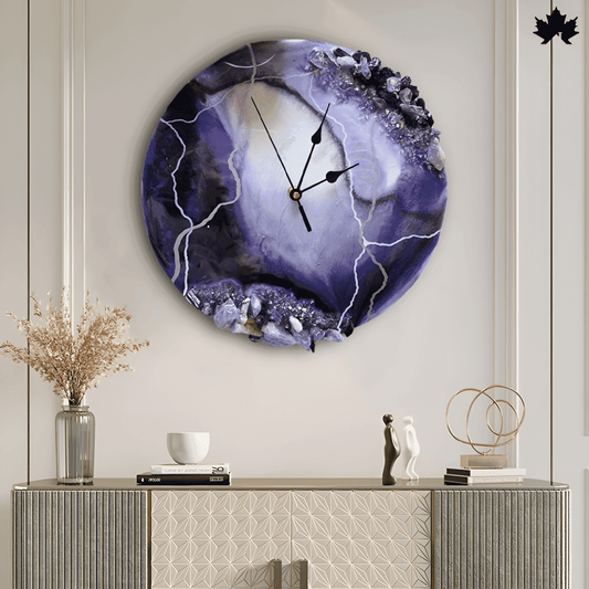 Mystic Amethyst Geode - Luxurious Artistic Wall Clock | Fankaarlok - Fankaarlok