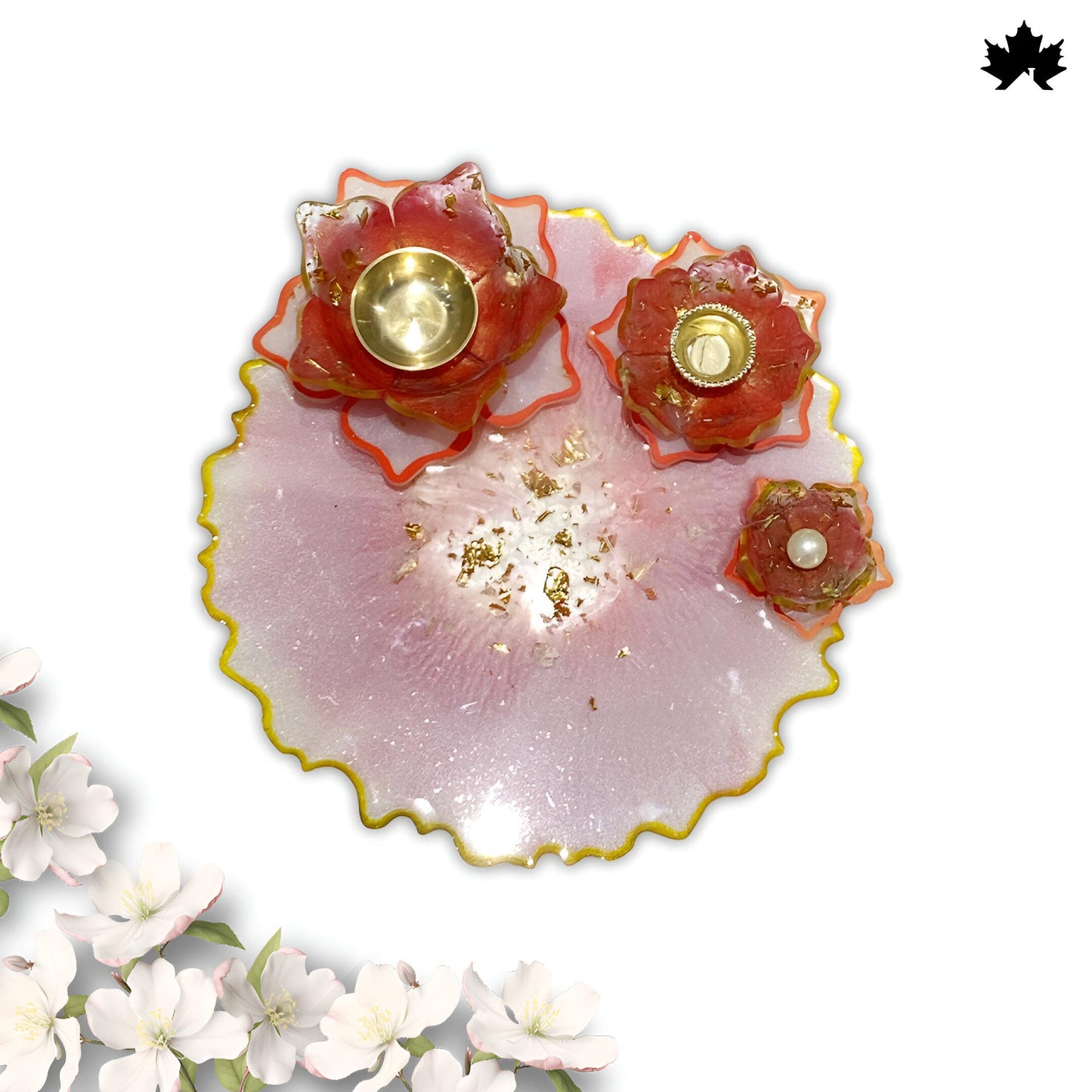 Blush Lotus Pooja Thali for Home Temple | Fankaarlok