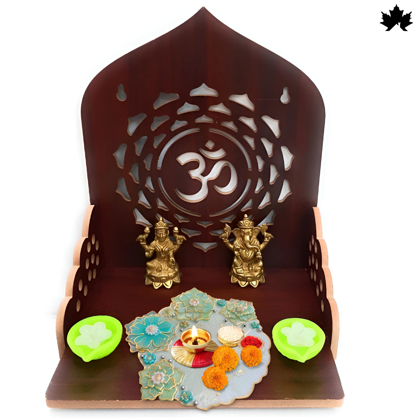 Aqua Bloom Unique Pooja Thali Design with Handcrafted Floral Art | Fankaarlok