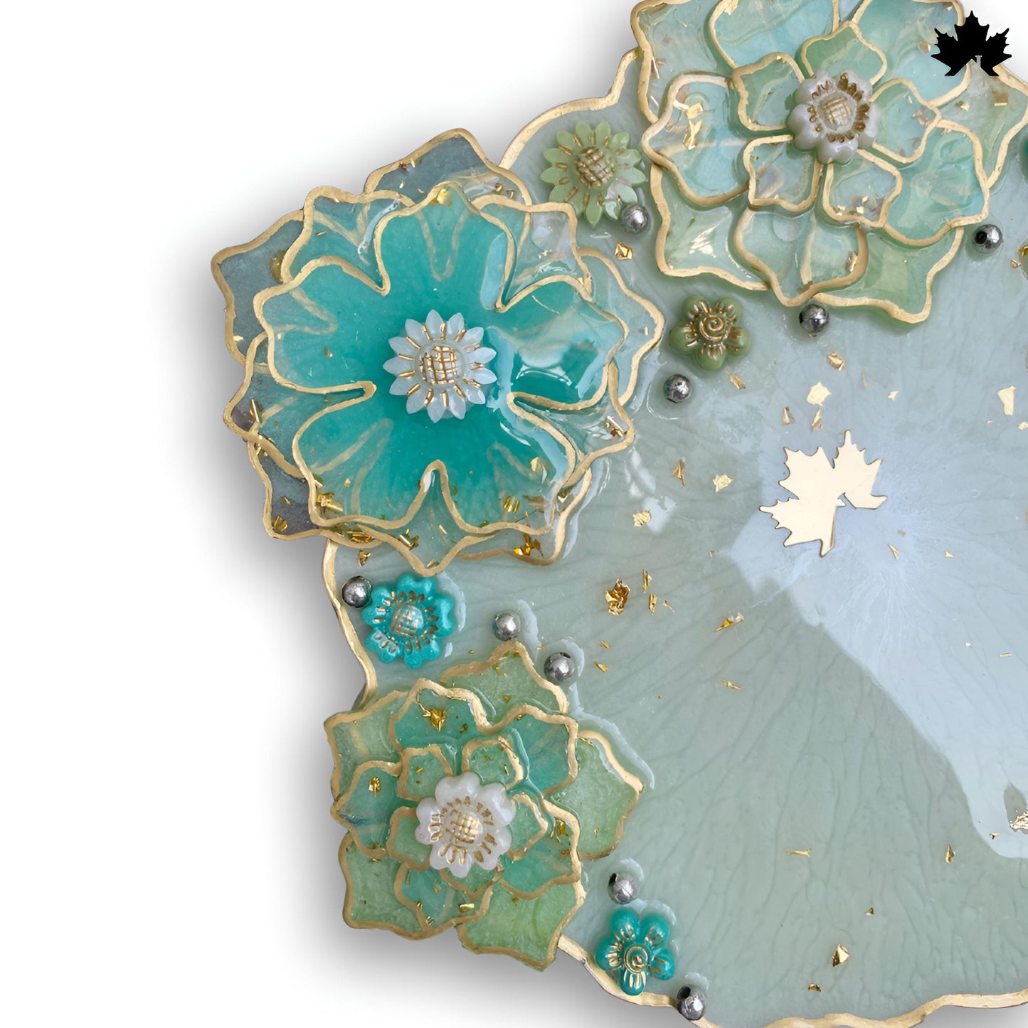 Aqua Bloom Unique Pooja Thali Design with Handcrafted Floral Art | Fankaarlok