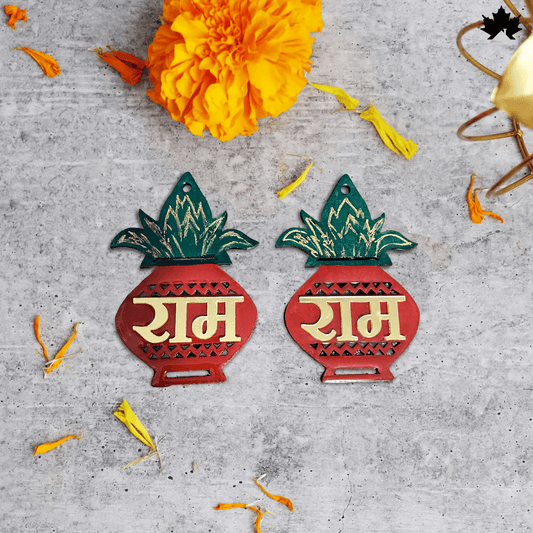 RAM-RAM Decorative Pair - Elegant 3-Inch Spiritual Decor for Home & Pooja Room - Fankaarlok