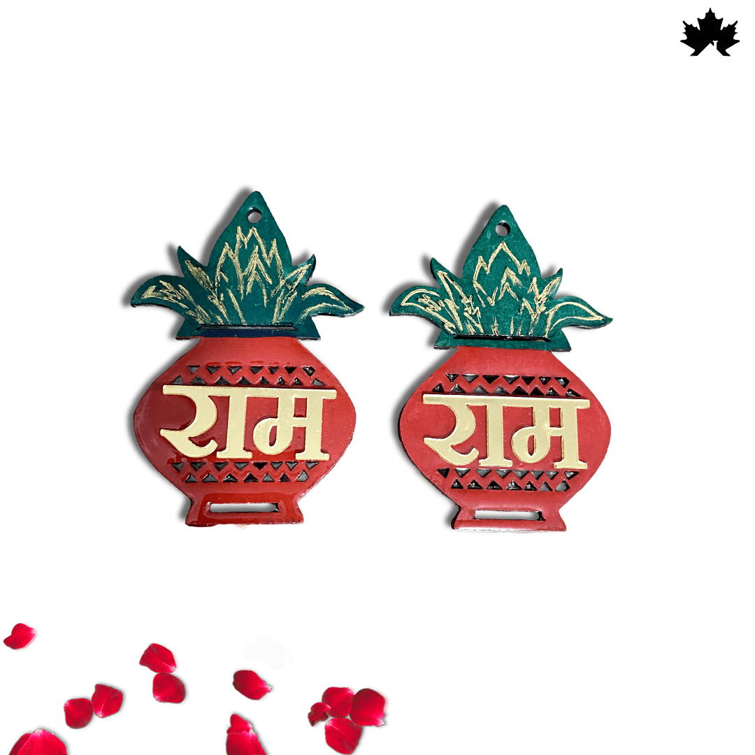 RAM-RAM Decorative Pair - Elegant 3-Inch Spiritual Decor for Home & Pooja Room - Fankaarlok