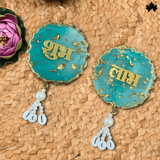 Designer Shubh Labh Toran with Golden Accents & Pearl Tassels | Fankaarlok