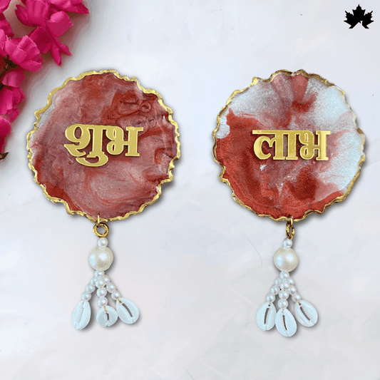 Handmade Shubh Labh Door Hanging with Pearls & Cowrie Shells | Fankaarlok