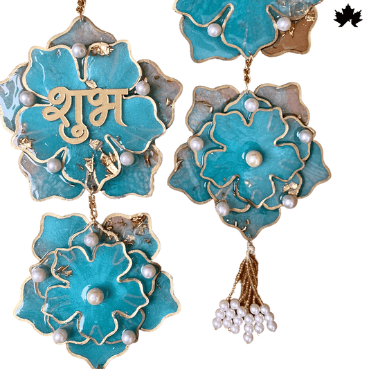 Handmade Diwali Shubh Labh Hanging with Pearls & Golden Detailing | Fankaarlok