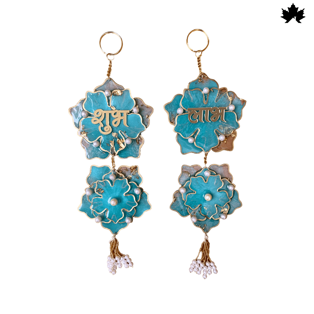 Handmade Diwali Shubh Labh Hanging with Pearls & Golden Detailing | Fankaarlok