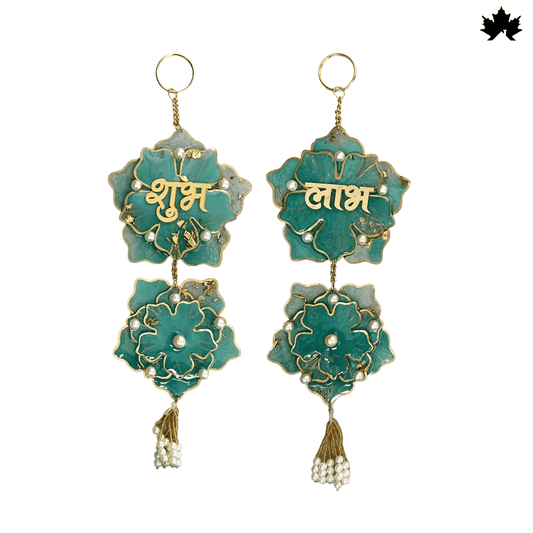 Handmade Shubh Labh for Main Door with Golden & Pearl Detailing | Fankaarlok