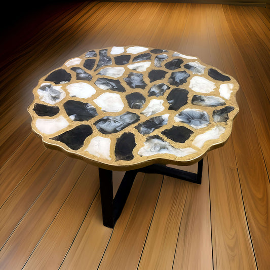 Ethereal Geo – Round Resin Art Coffee Table | Fankaarlok