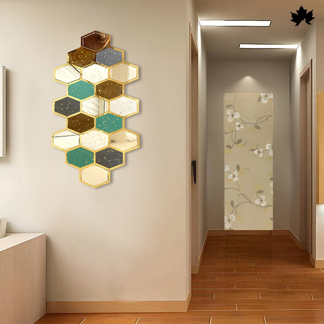 Hexa Gold Mirage – Resin Luxury Wall Decor for Home | Fankaarlok