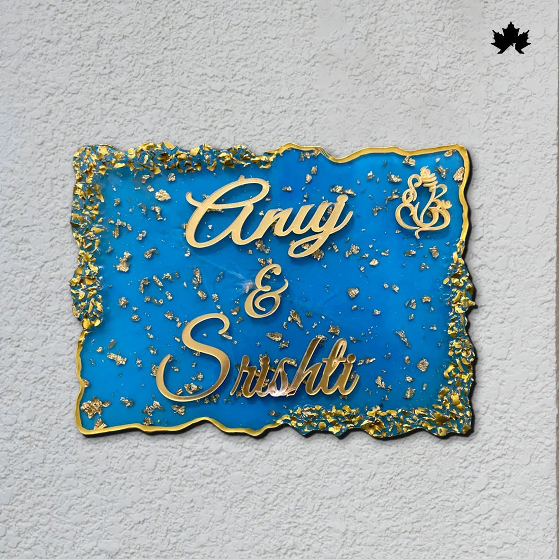 Signature Gold custom resin nameplate for main door