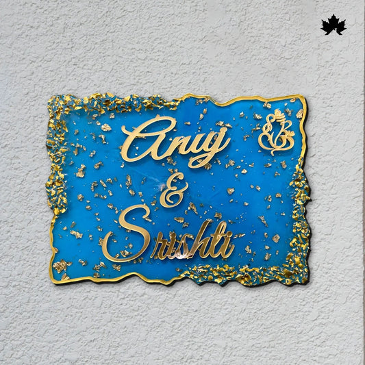 Signature Gold custom resin nameplate for main door