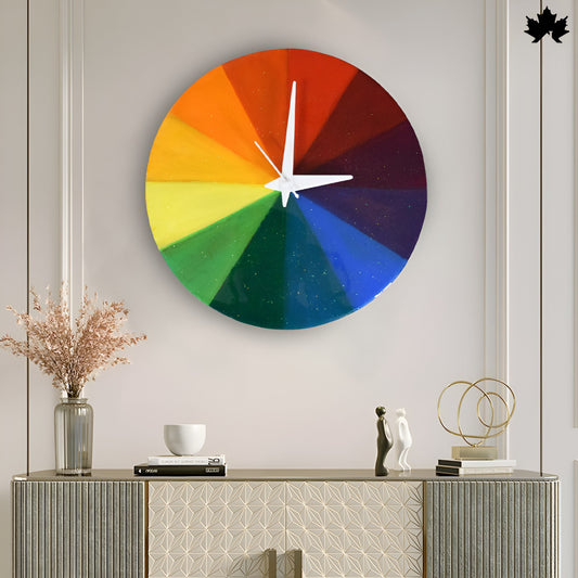 Living room Diwali decor with resin wall clock