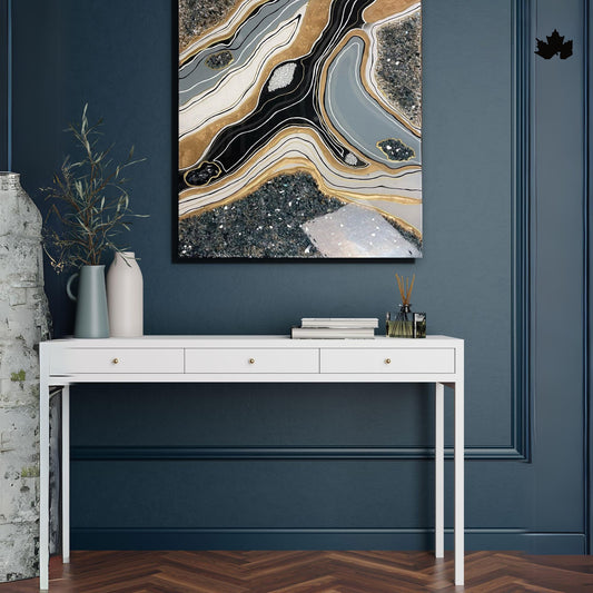 Monochrome Aura Panel – Resin Abstract Art for Sofa Wall | Fankaarlok