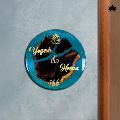 Luxury Round Door Nameplate | Personalized Couple Door Sign