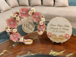 Customer photo of Blush Bloom Resin Ring Platter | Engagement Ceremony Tray – Fankaarlok