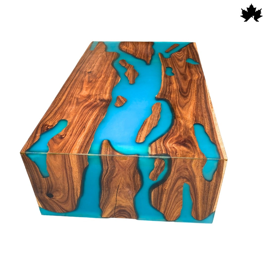 Wooden Table for Dining Room – Premium Teal River Epoxy Dining Table | Fankaarlok