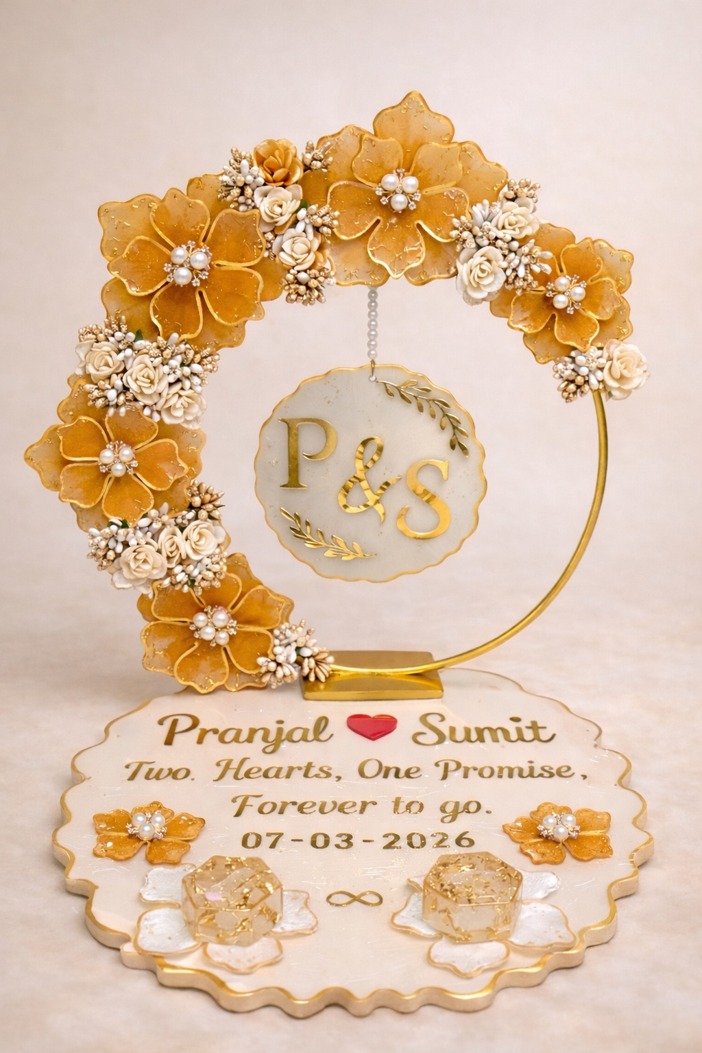 Royal Bloom Resin Ring Platter | Engagement Ceremony Tray – Fankaarlok