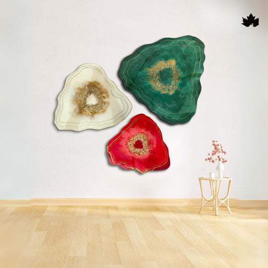 Opulent Geode Bloom – Luxury Resin Abstract Wall Art for Living Room | Fankaarlok
