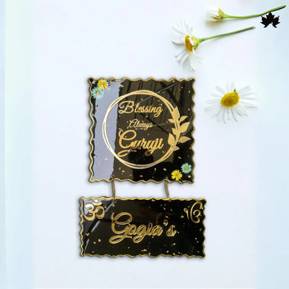 Gold Accent Custom Nameplate for Home | Buy Resin Nameplate Online India