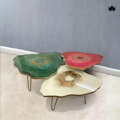 Nesting Coffee Table Set – Luxury Geode Epoxy Tables for Living Room | Fankaarlok
